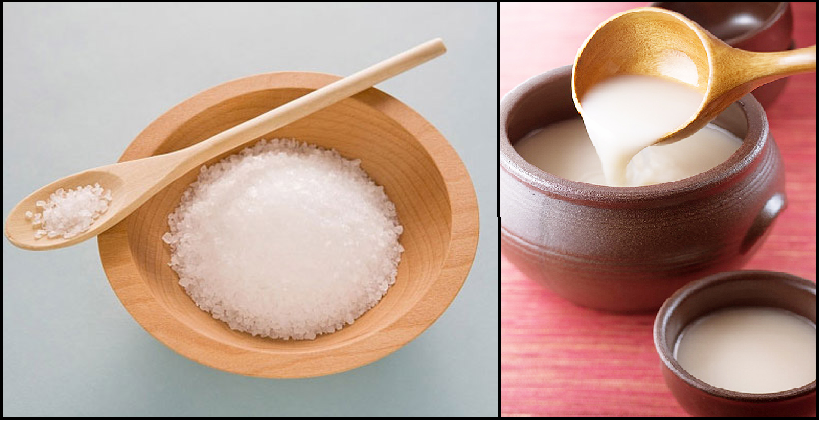 Mặt nạ trắng da bằng muối và rượu gạo